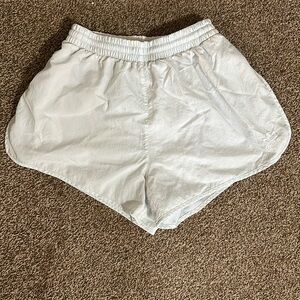 Baby blue adidas shorts